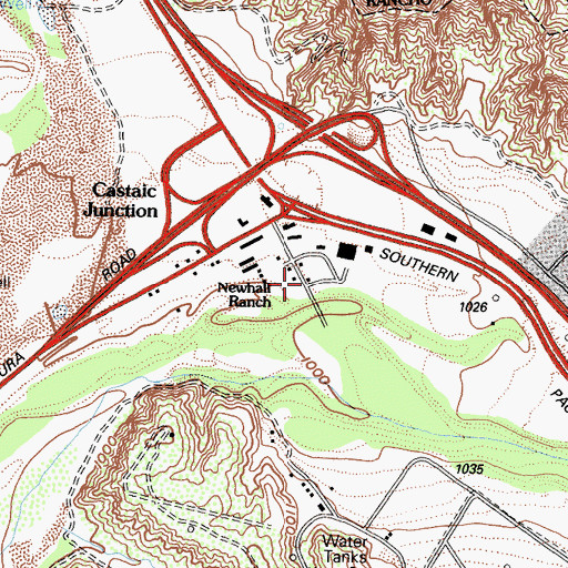 Topographic Map of Newhall Ranch, CA