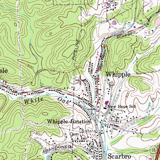 Topographic Map of Saints Peter and Paul Cemetery, WV