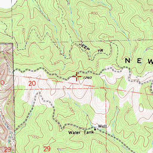 Topographic Map of Newsom Ridge, CA