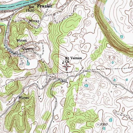 Topographic Map of Mount Vernon United Methodist Church Cemetery, WV