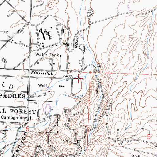 Topographic Map of Newsome Canyon, CA