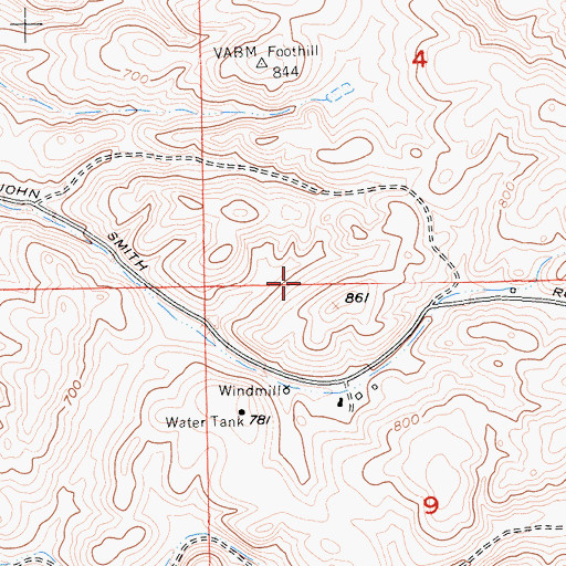 Topographic Map of John Smith Landfill, CA