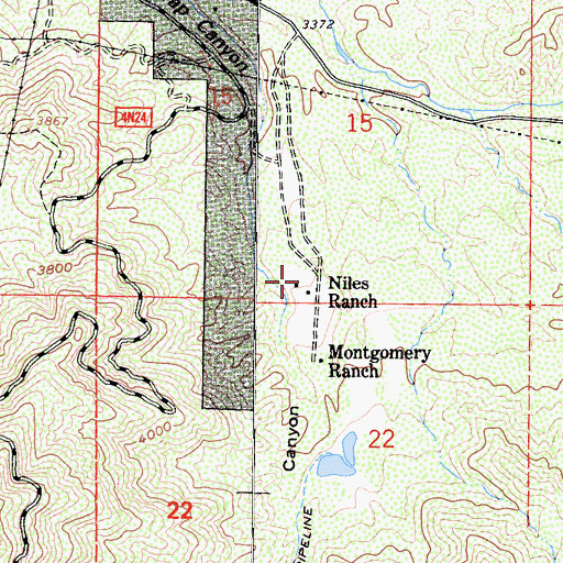 Topographic Map of Niles Ranch, CA