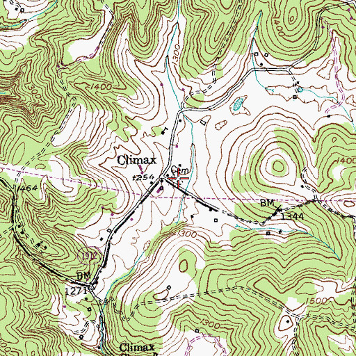 Topographic Map of King and Clark Cemetery, KY