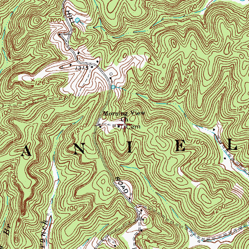 Topographic Map of Morning View Church Cemetery, KY
