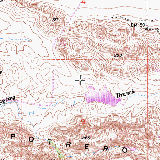 Topographic Map of Potrero Hills Landfill, CA
