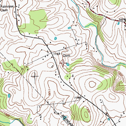 Topographic Map of Poplar Grove Cemetery, KY