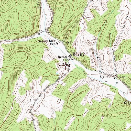 Topographic Map of Bethel Baptist Church Cemetery, WV