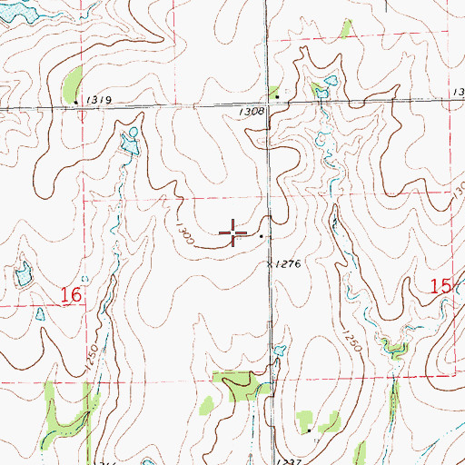 Topographic Map of Horton Farms, KS