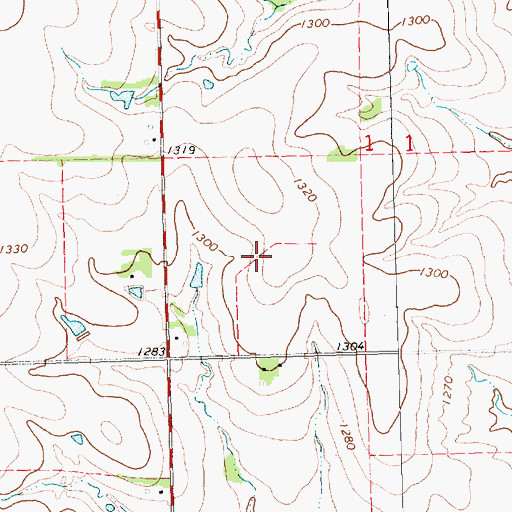 Topographic Map of Fredericksen Farms, KS