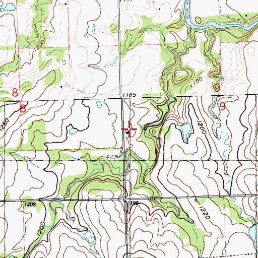 Topographic Map of Leffler Farms, KS