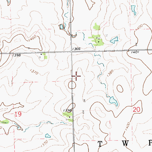 Topographic Map of Sacred Heart Farms, KS