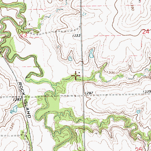 Topographic Map of Gentz Farms, KS