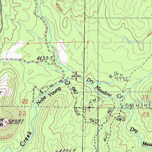 Topographic Map of Nobe Young Creek, CA