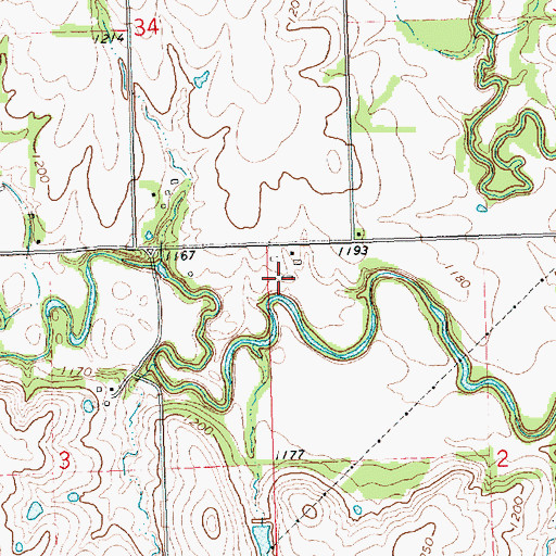 Topographic Map of Prairie View Farm, KS
