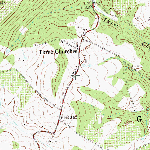 Topographic Map of Branch Mountain United Methodist Church Cemetery, WV