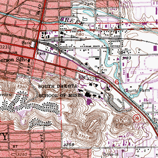 Topographic Map of Howard Peterson Hall, SD