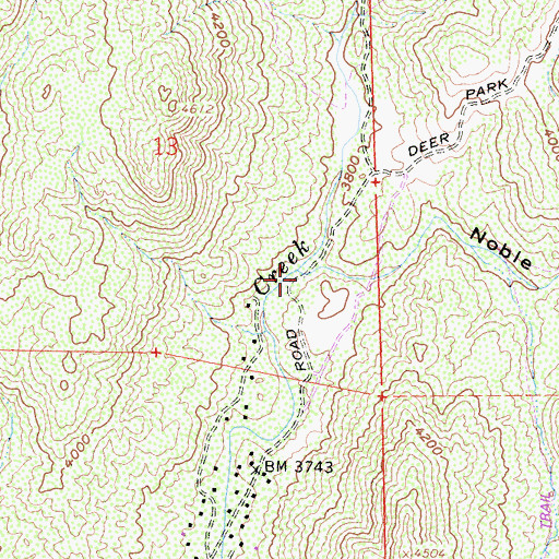 Topographic Map of Noble Canyon, CA