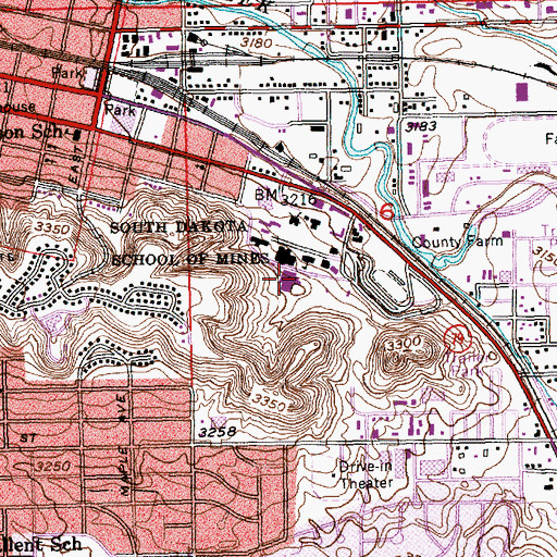 Topographic Map of King Center, SD