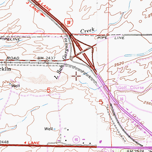 Topographic Map of Noble Creek, CA