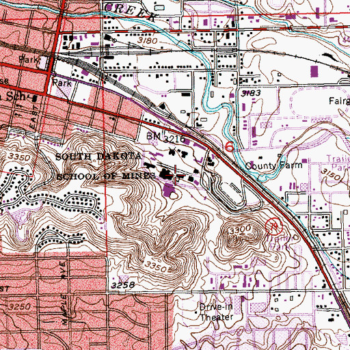 Topographic Map of Museum of Geology, SD