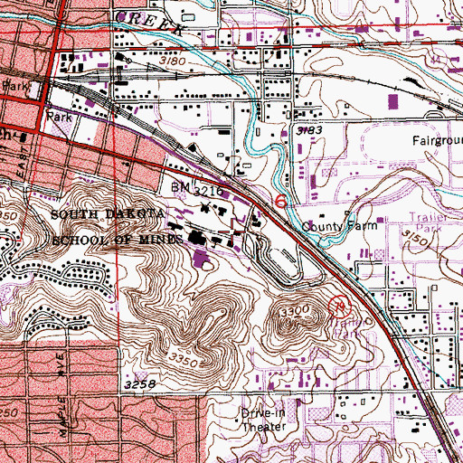 Topographic Map of Electrical Engineering/Physics Building, SD