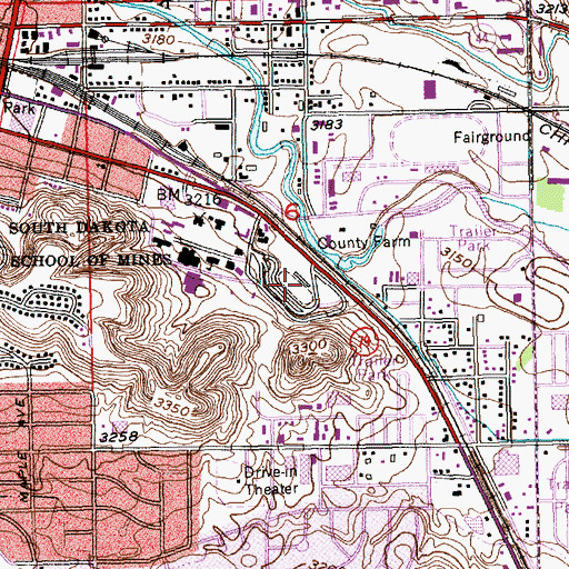 Topographic Map of Dunham Field, SD