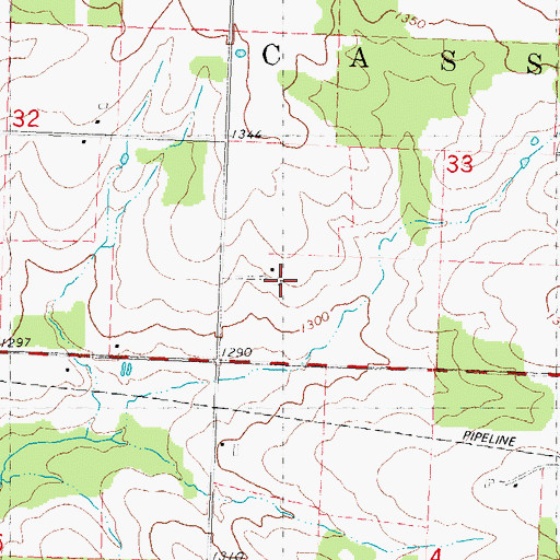 Topographic Map of Kaisers Jersey Farm, WI