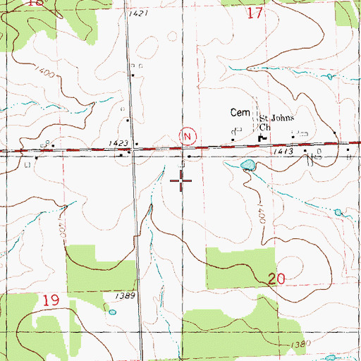 Topographic Map of Pine Rock Dairy, WI