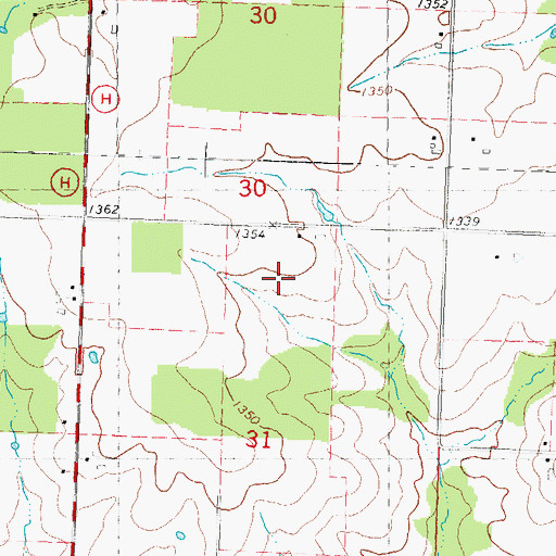 Topographic Map of Quiet Acres, WI