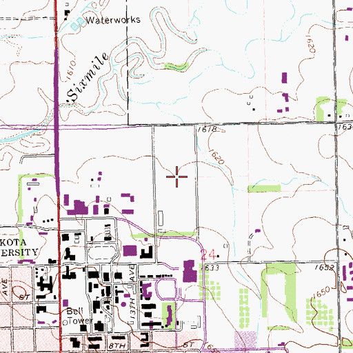 Topographic Map of Jackrabbit Softball Field, SD