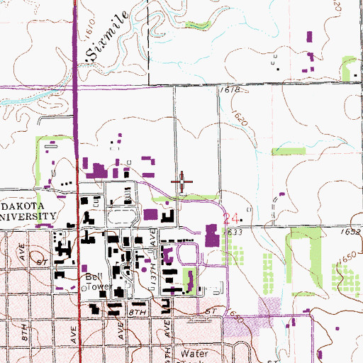 Topographic Map of Coughlin-Alumni Stadium, SD