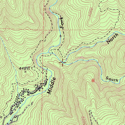 Topographic Map of North Alder Creek, CA
