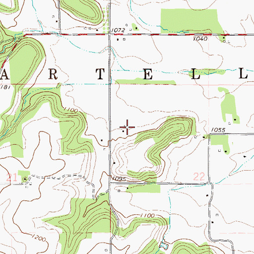 Topographic Map of Rohl Farms, WI