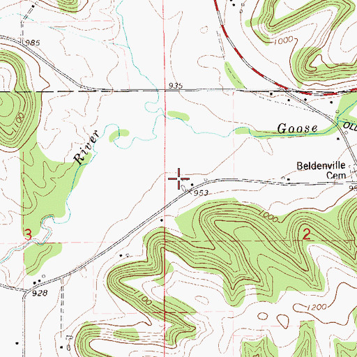 Topographic Map of Rhur Valley Dairy, WI
