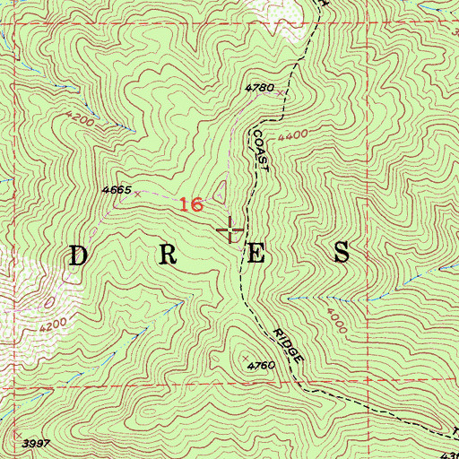 Topographic Map of North Coast Ridge Trail, CA