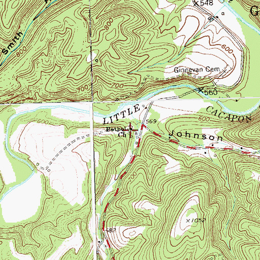 Topographic Map of Old Bethel Church Cemetery, WV