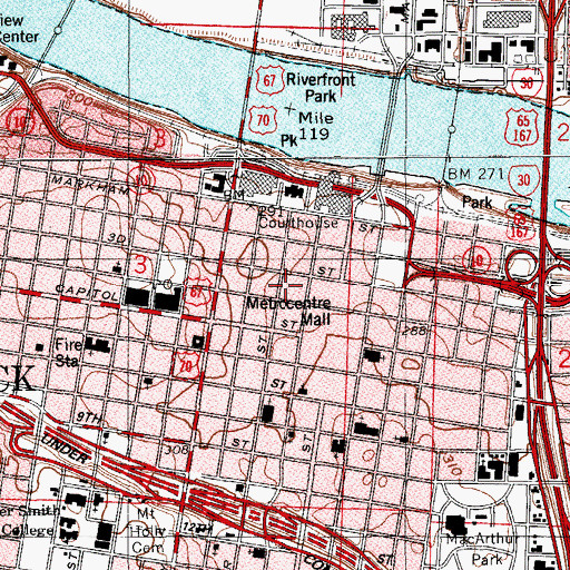 Topographic Map of Tower Building, AR