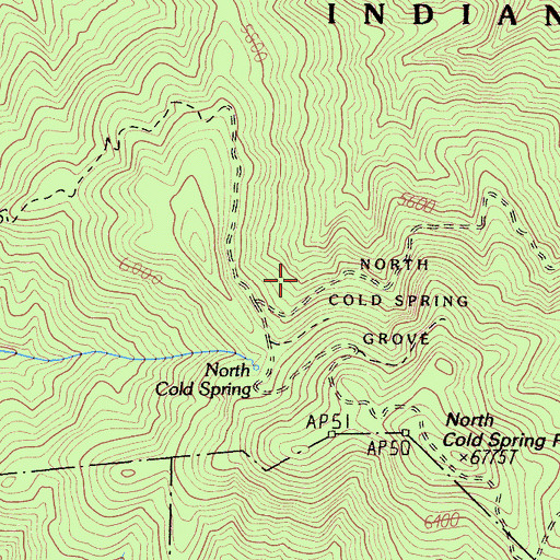 Topographic Map of North Cold Spring Grove, CA
