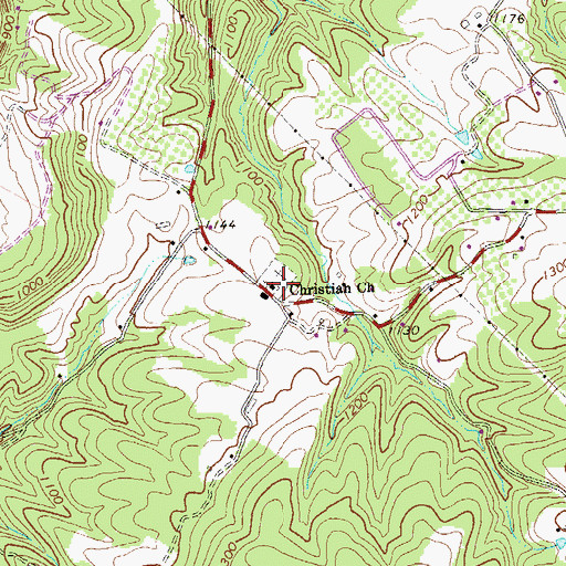 Topographic Map of Timber Ridge Christian Church Cemetery, WV