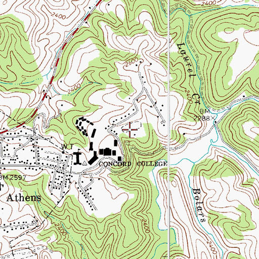 Topographic Map of Callaghan Stadium, WV