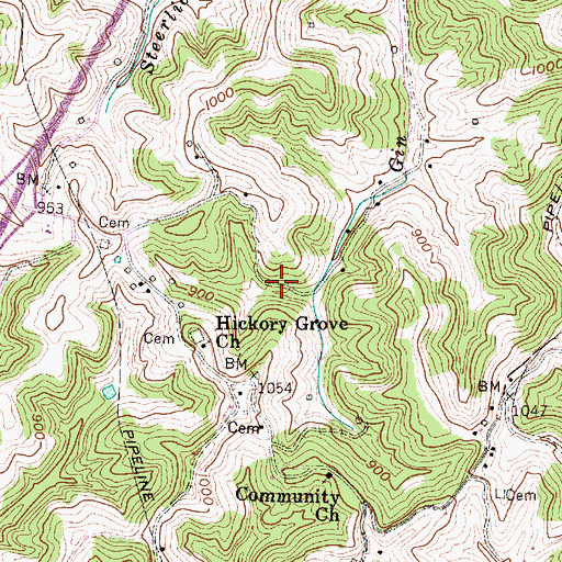 Topographic Map of Goodwill Church Cemetery, WV