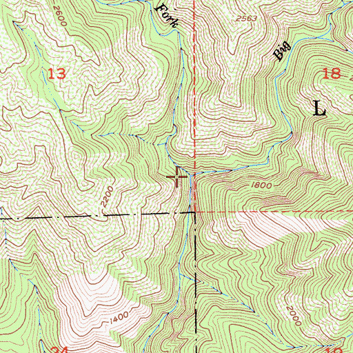 Topographic Map of North Fork Big Creek, CA