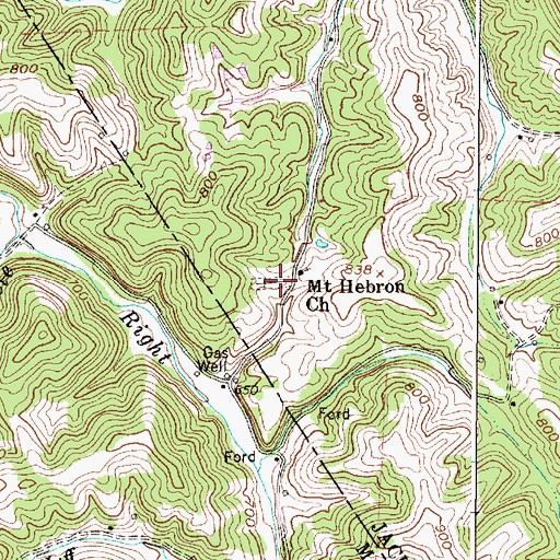 Topographic Map of Jackson Chapel Cemetery, WV