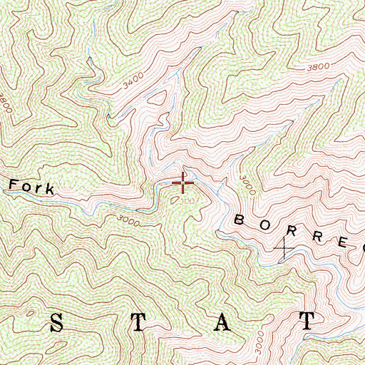 Topographic Map of North Fork Borrego Palm Canyon, CA