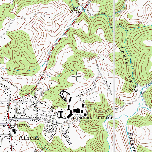 Topographic Map of Anderson Field, WV