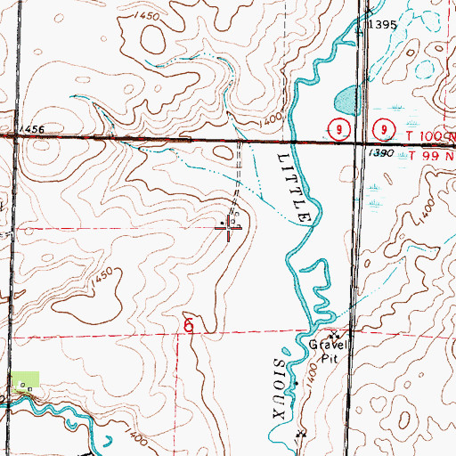 Topographic Map of Long Farms, IA