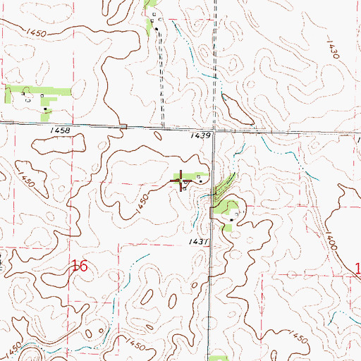 Topographic Map of Heebner Farms, IA
