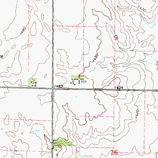 Topographic Map of Walker Farms, IA