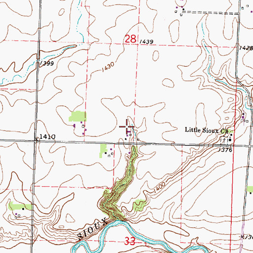 Topographic Map of El Farms, IA